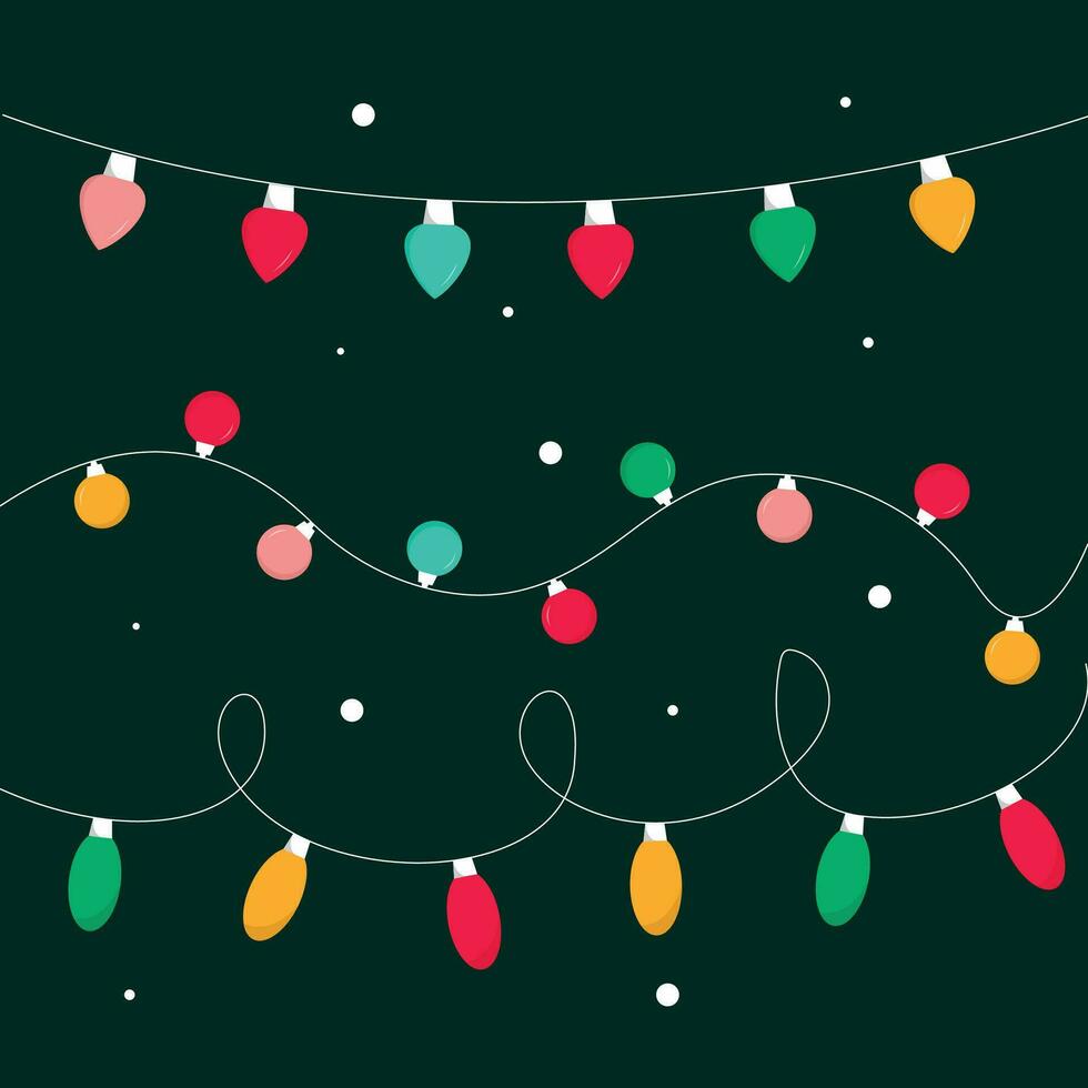 Modern Vector Colorful Christmas Elements Lighting Bulb Design Template