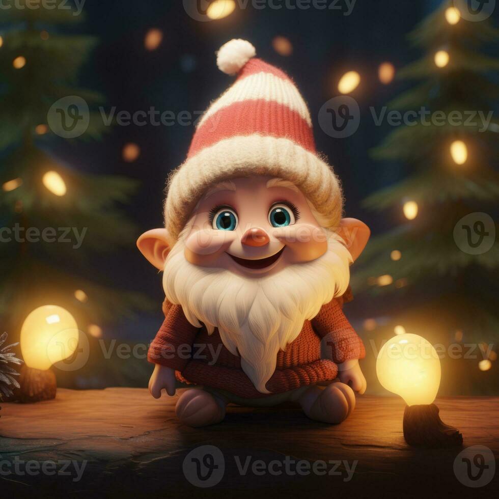 AI Generated Cute Christmas Gonks on the background of a Christmas picture photo