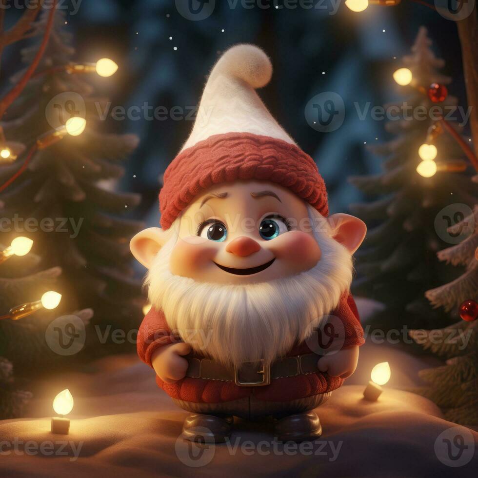 AI Generated Cute Christmas Gonks on the background of a Christmas picture photo