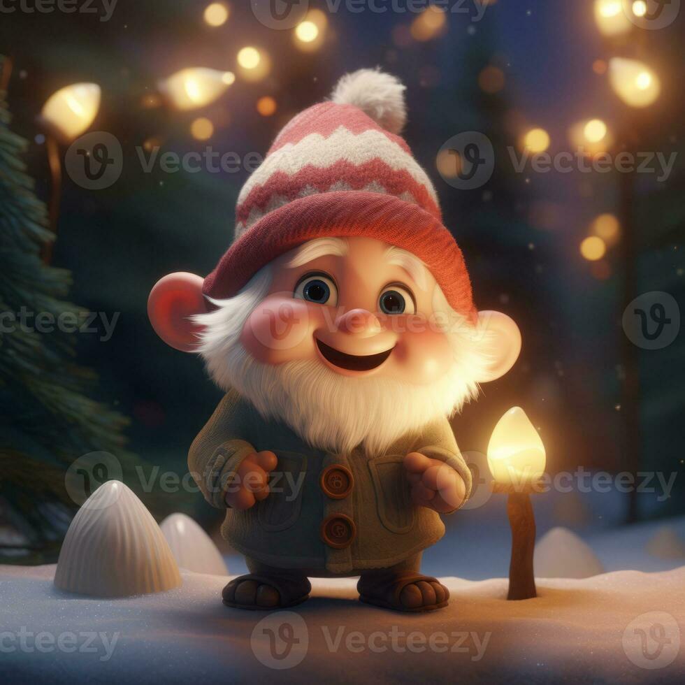 AI Generated Cute Christmas Gonks on the background of a Christmas picture photo