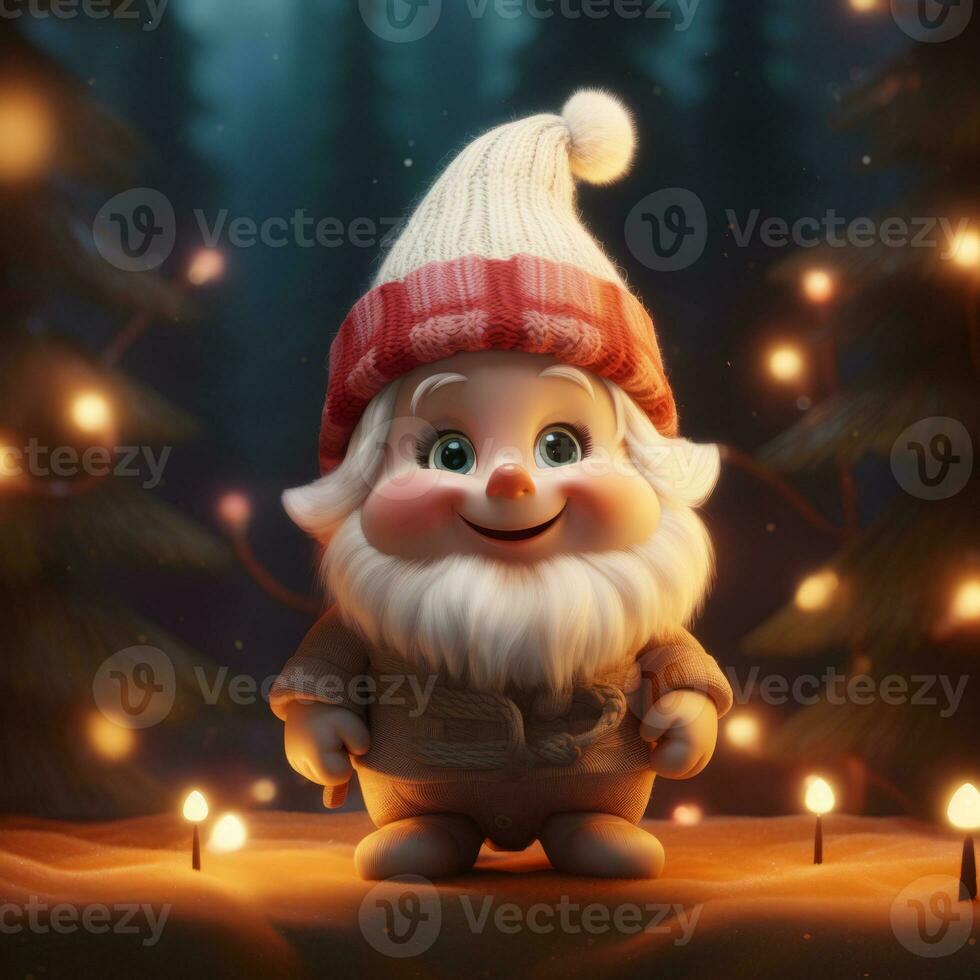 AI Generated Cute Christmas Gonks on the background of a Christmas picture photo