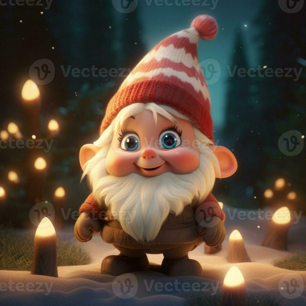 AI Generated Cute Christmas Gonks on the background of a Christmas picture photo