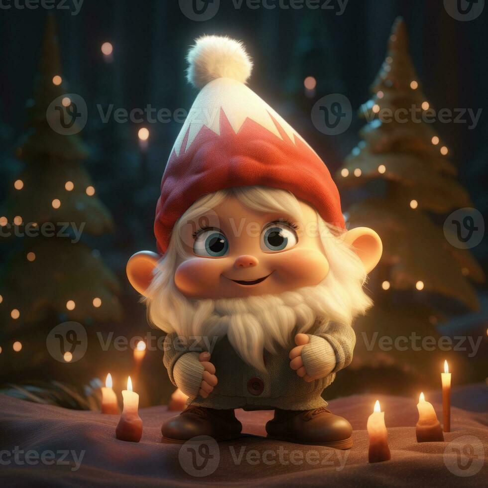 AI Generated Cute Christmas Gonks on the background of a Christmas picture photo