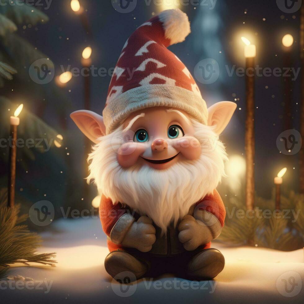 AI Generated Cute Christmas Gonks on the background of a Christmas picture photo