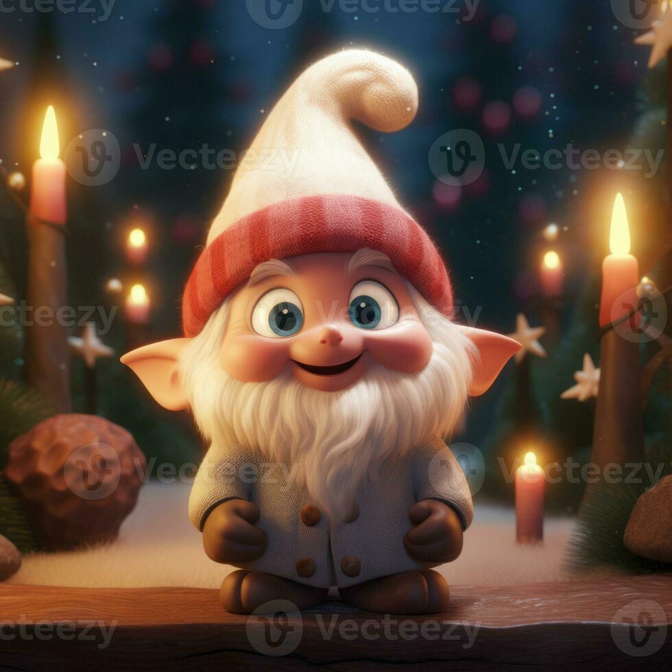 AI Generated Cute Christmas Gonks on the background of a Christmas picture photo