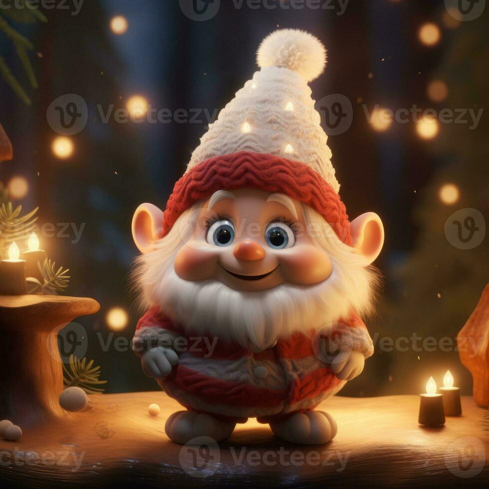 AI Generated Cute Christmas Gonks on the background of a Christmas picture photo