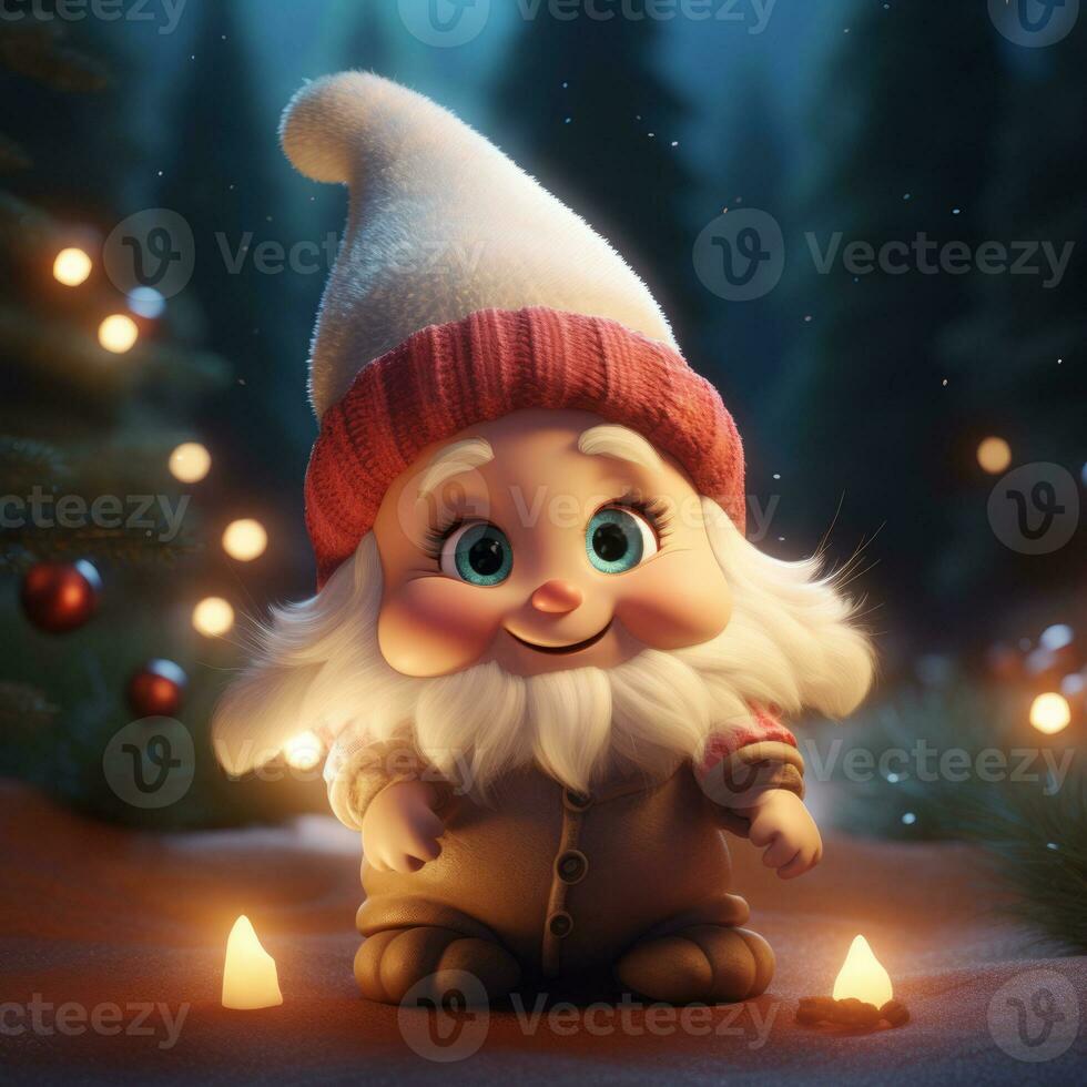 AI Generated Cute Christmas Gonks on the background of a Christmas picture photo