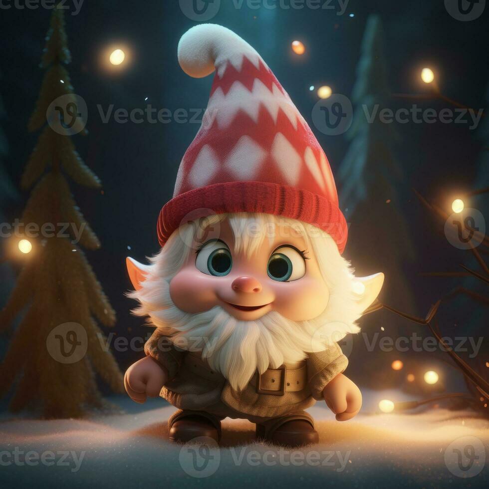 AI Generated Cute Christmas Gonks on the background of a Christmas picture photo