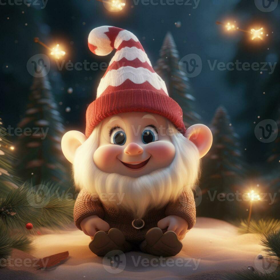 AI Generated Cute Christmas Gonks on the background of a Christmas picture photo