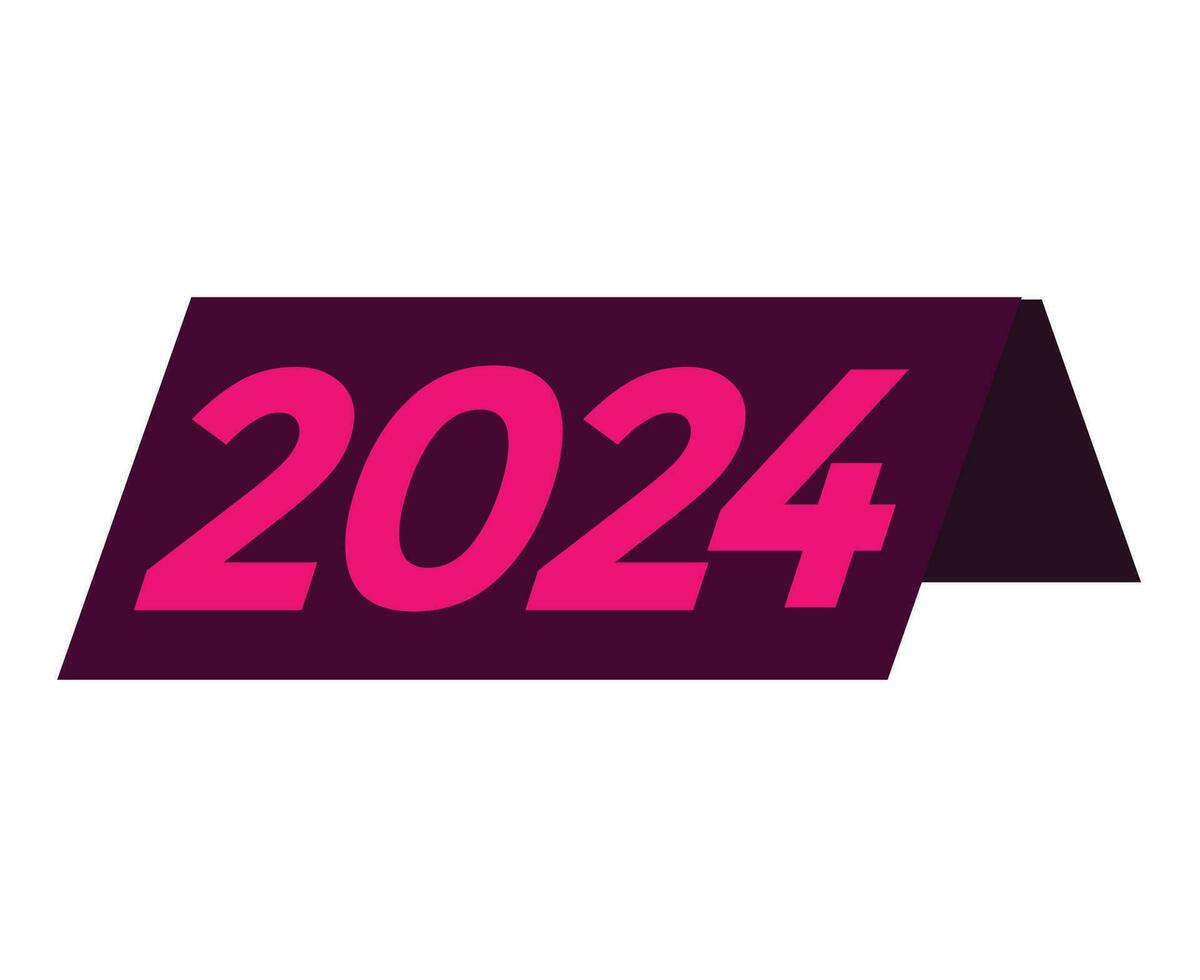 contento nuevo año 2024 resumen púrpura y rosado gráfico diseño vector logo símbolo ilustración