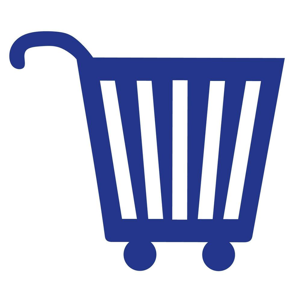 Shopping cart vector icon, flat design. Isolated on white background Market cart. Empty Mall shopping for website Button. Simplicity illustration for Web site design, E-commerce illustration.