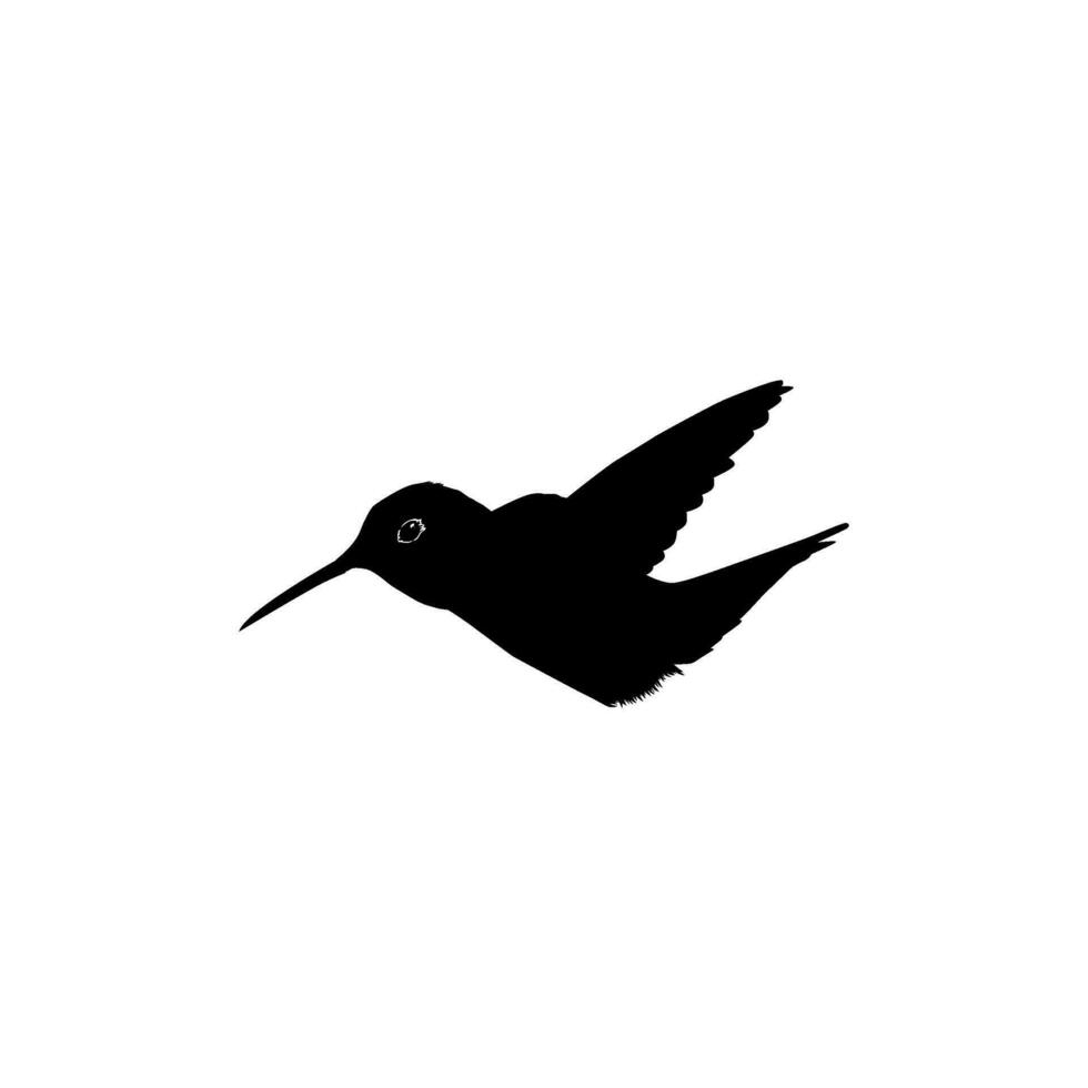 Flying Hummingbird Silhouette, can use Art Illustration, Website, Logo Gram, Pictogram or Graphic Design Element. Vector Illustration