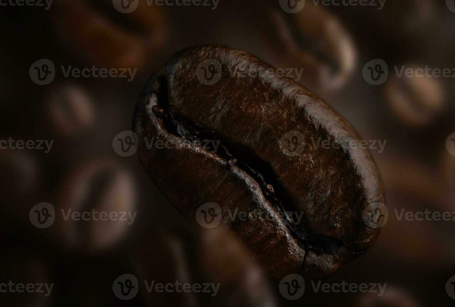 Close up of roasted coffee bean texture background photo