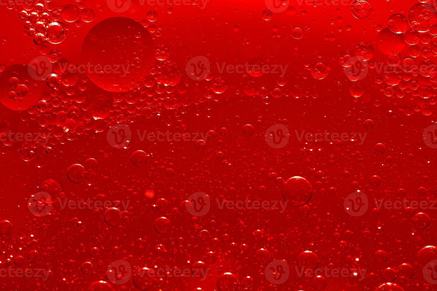 Water bubble texture on red background photo