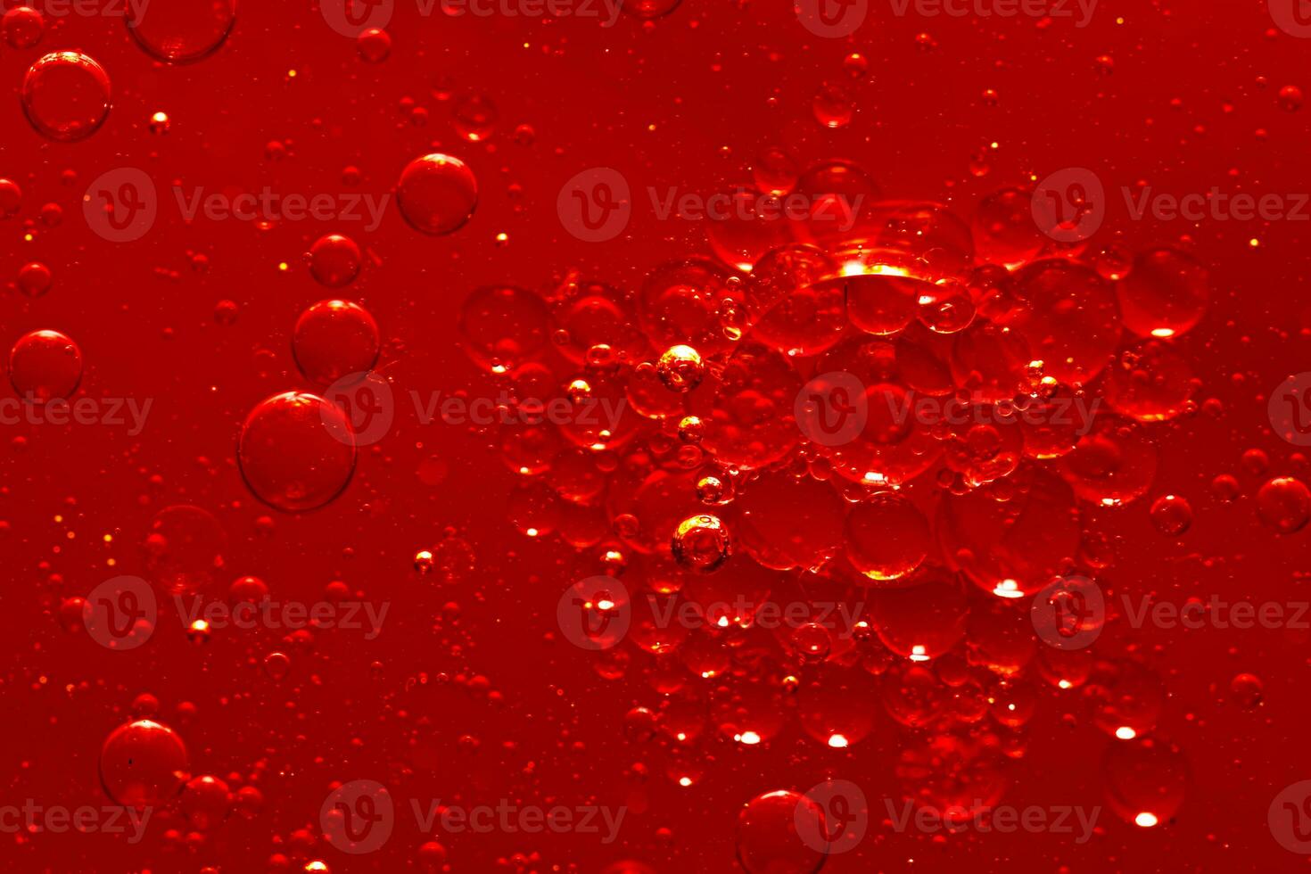 Water bubble texture on red background photo