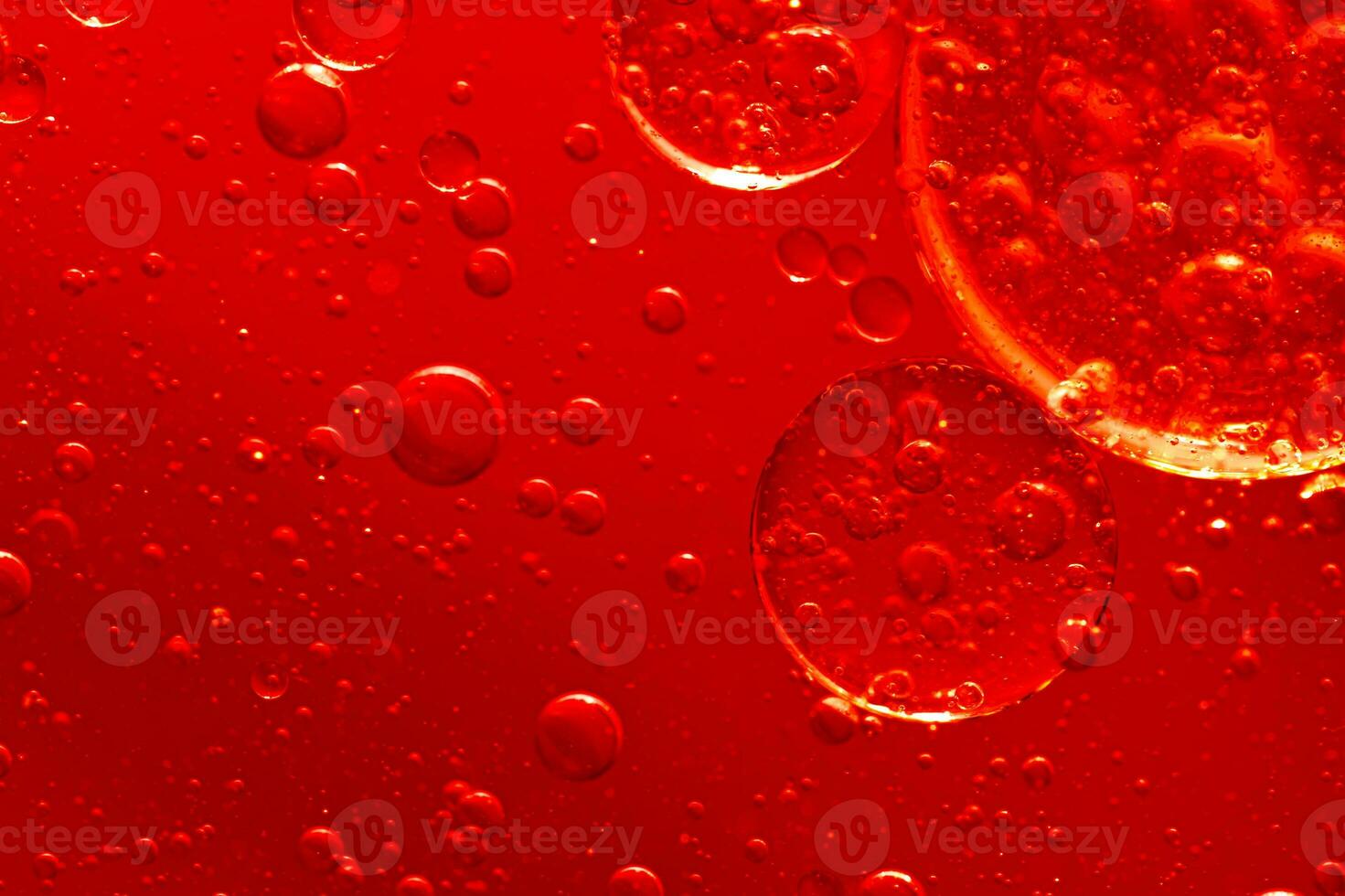 Water bubble texture on red background photo