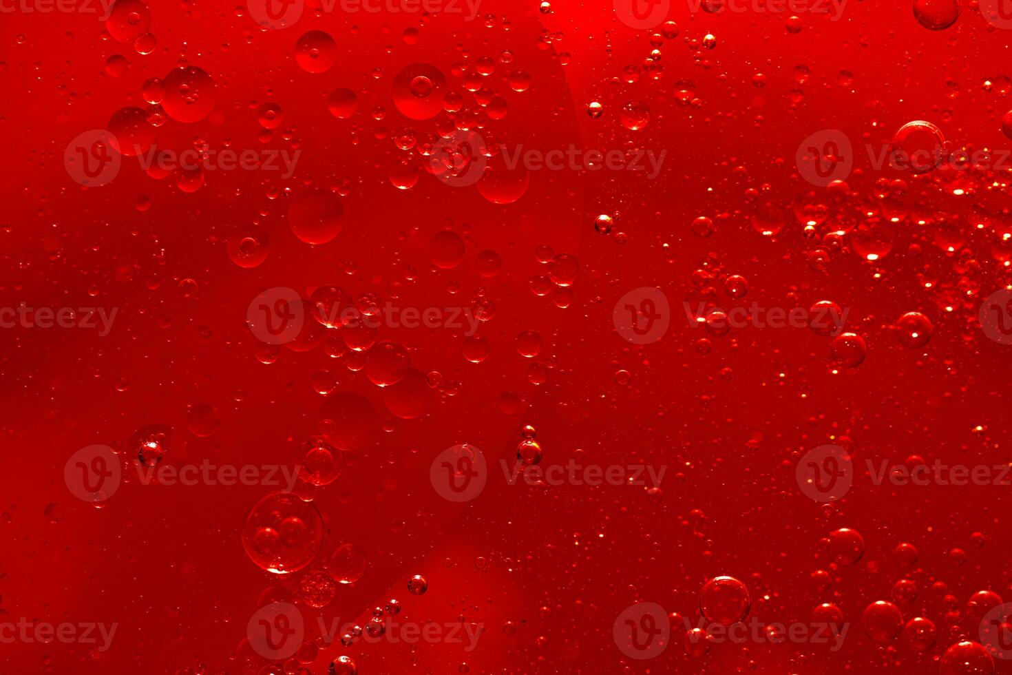 Water bubble texture on red background photo