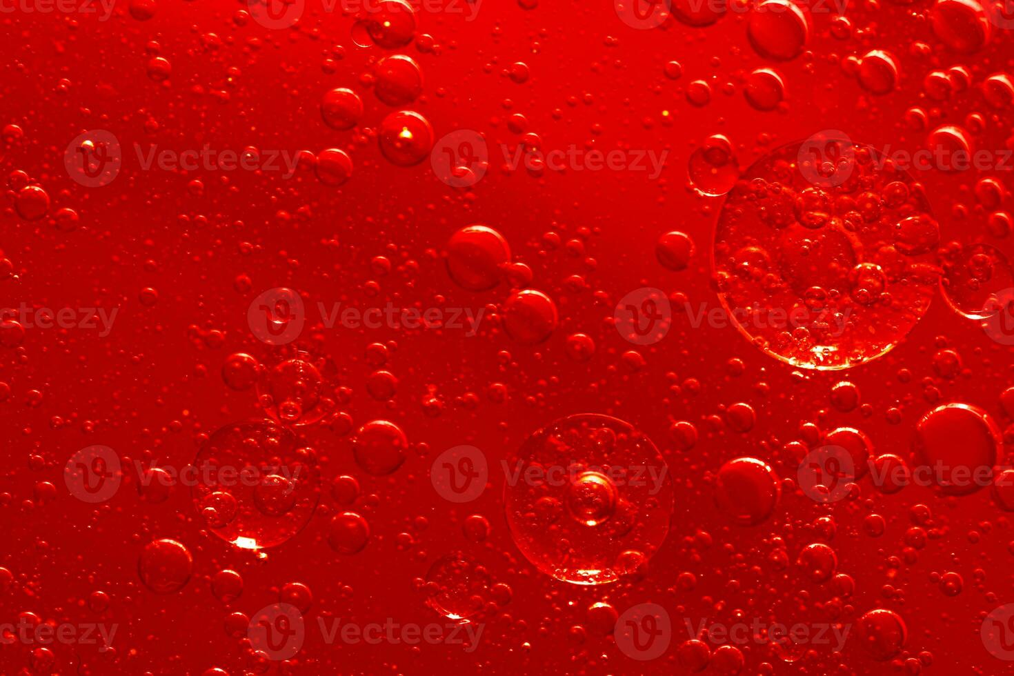 Water bubble texture on red background photo
