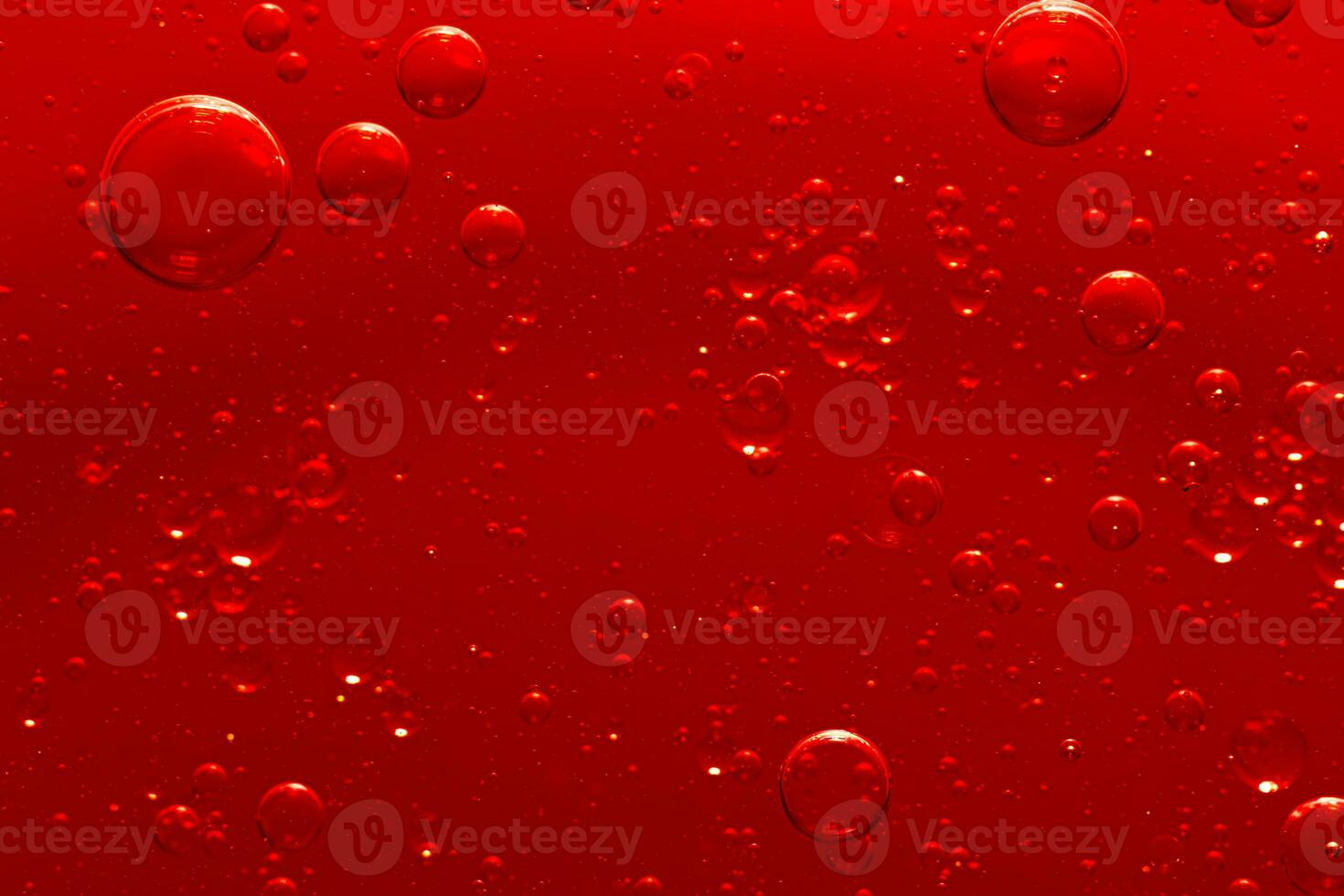 Water bubble texture on red background photo