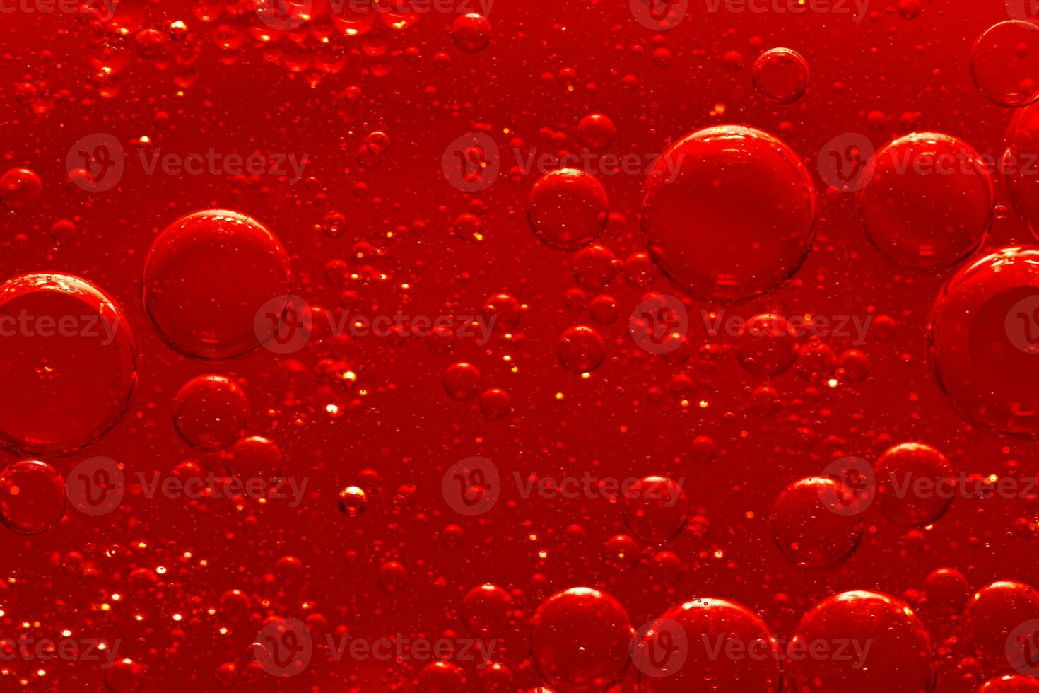Water bubble texture on red background photo