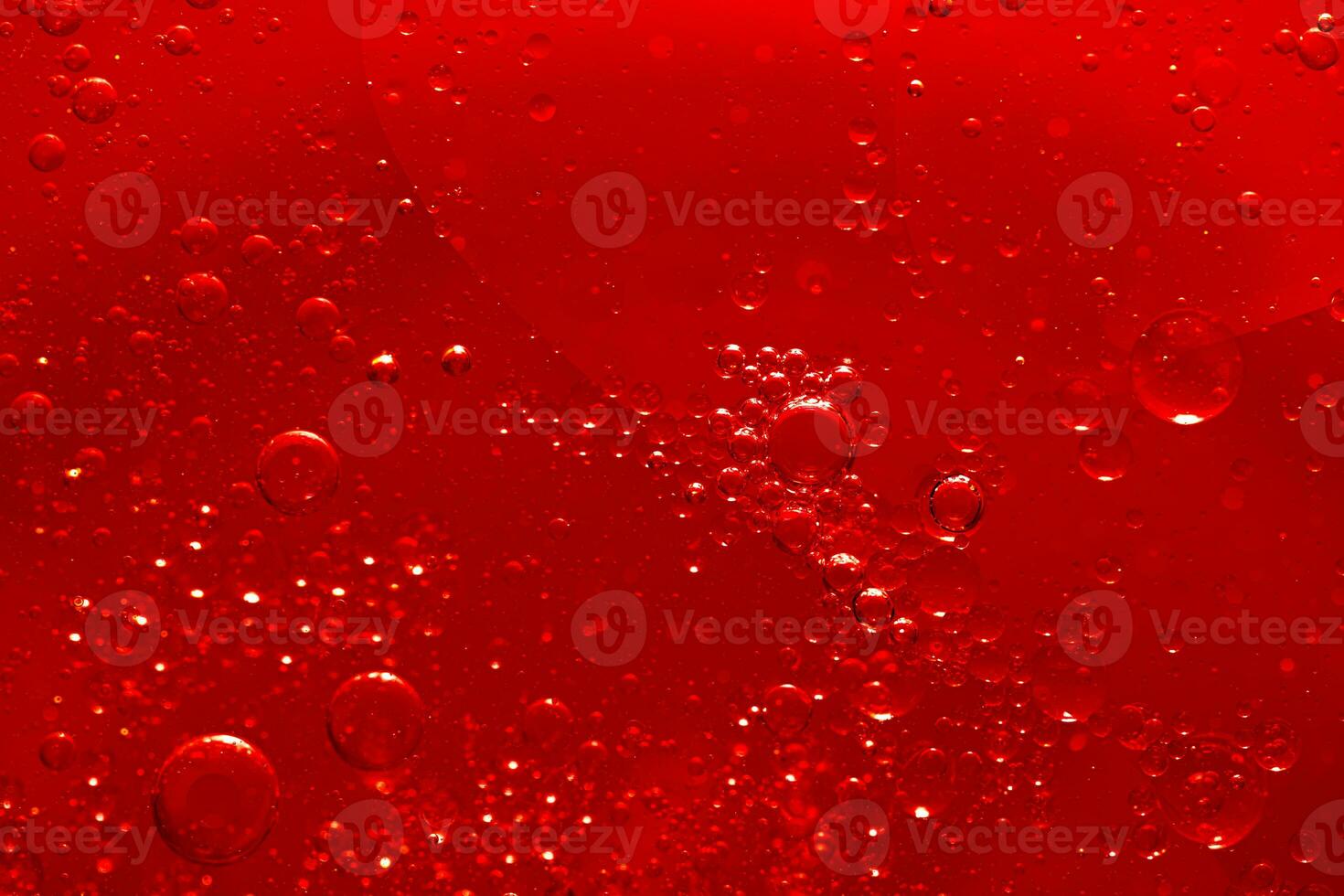 Water bubble texture on red background photo