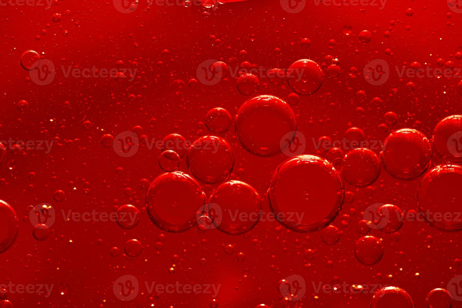 Water bubble texture on red background photo
