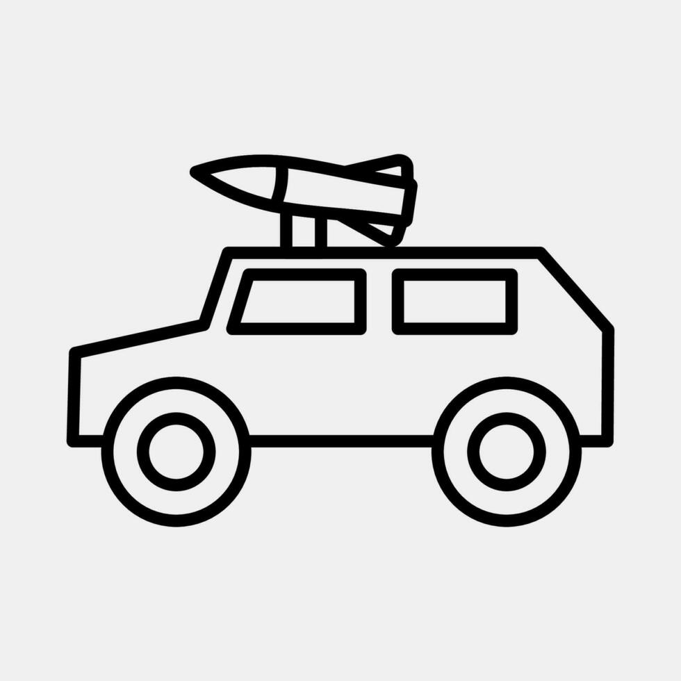 Icon military vehicle. Military elements. Icons in line style. Good for prints, posters, logo, infographics, etc. vector