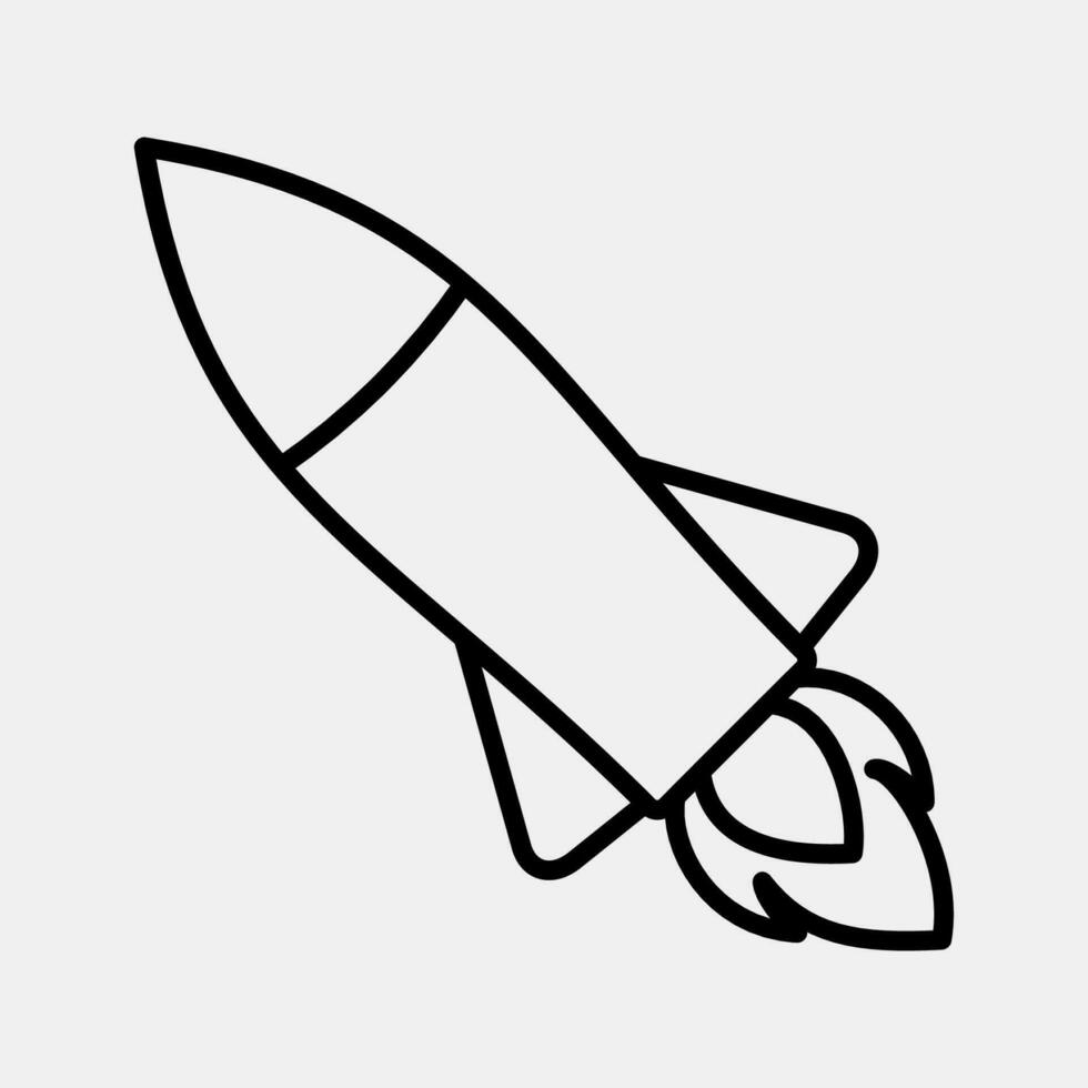 Icon rocket. Military elements. Icons in line style. Good for prints, posters, logo, infographics, etc. vector