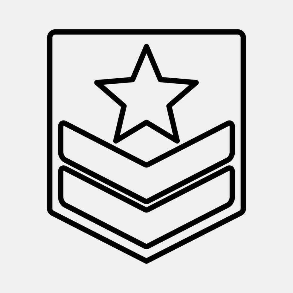 icono militar insignia. militar elementos. íconos en línea estilo. bueno para huellas dactilares, carteles, logo, infografía, etc. vector