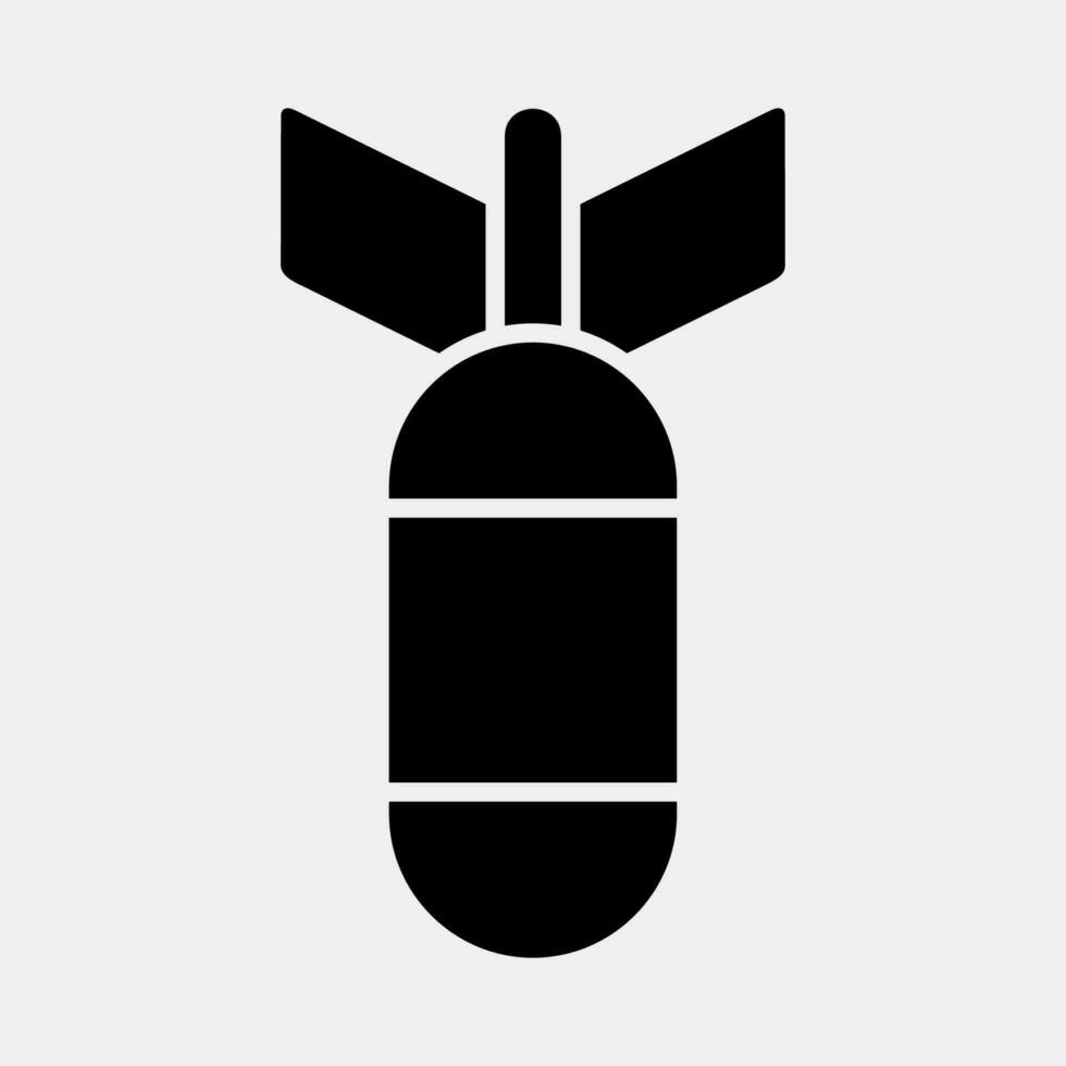 Icon missile. Military elements. Icons in glyph style. Good for prints, posters, logo, infographics, etc. vector