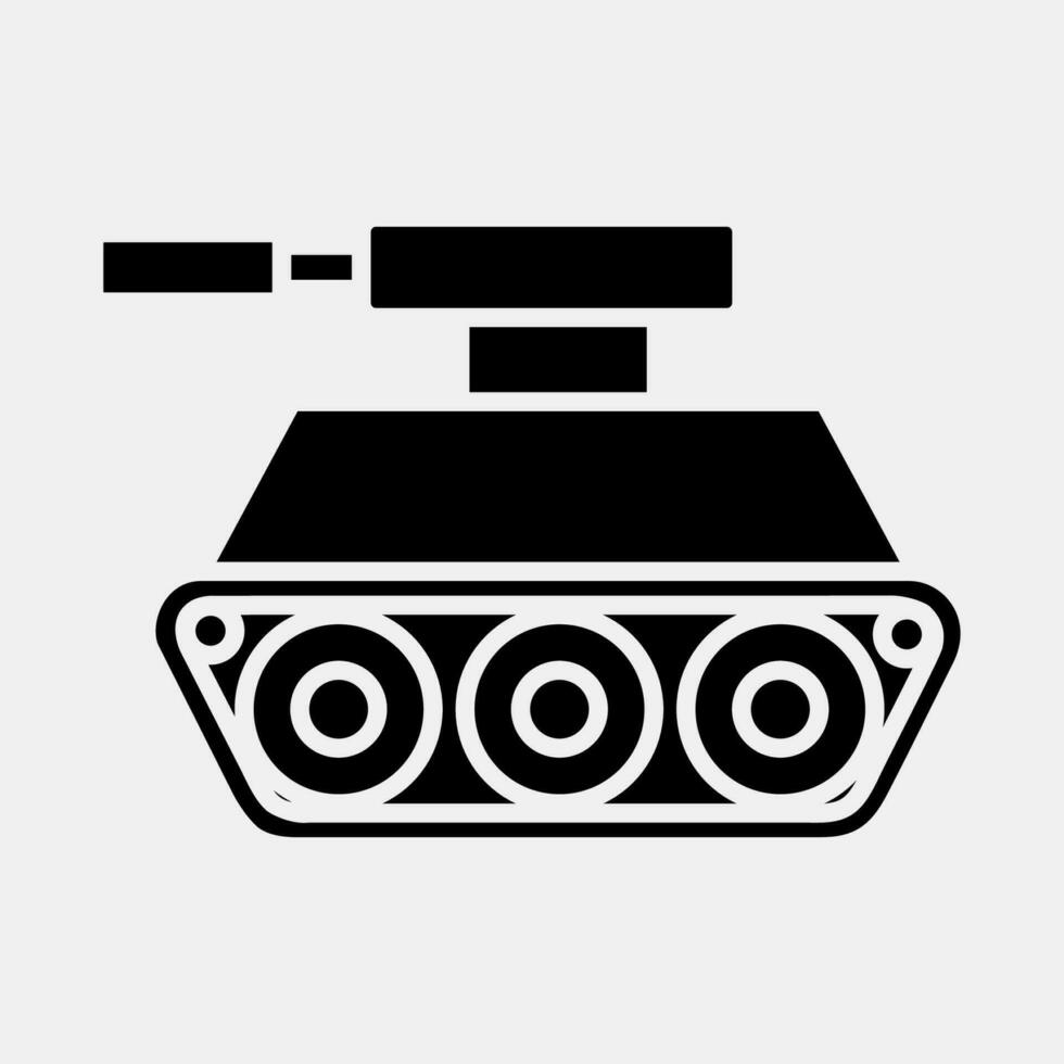 icono tanque. militar elementos. íconos en glifo estilo. bueno para huellas dactilares, carteles, logo, infografía, etc. vector