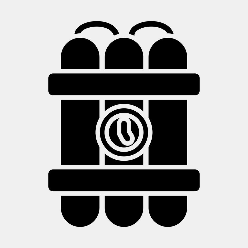 Icon time bomb. Military elements. Icons in glyph style. Good for prints, posters, logo, infographics, etc. vector