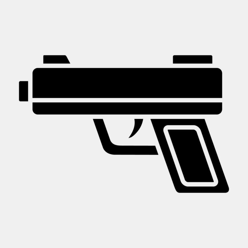 Icon hand gun. Military elements. Icons in glyph style. Good for prints, posters, logo, infographics, etc. vector