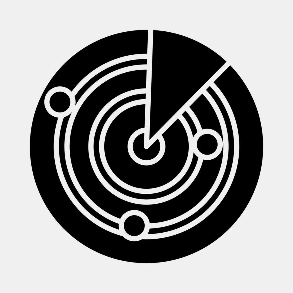 Icon radar. Military elements. Icons in glyph style. Good for prints, posters, logo, infographics, etc. vector