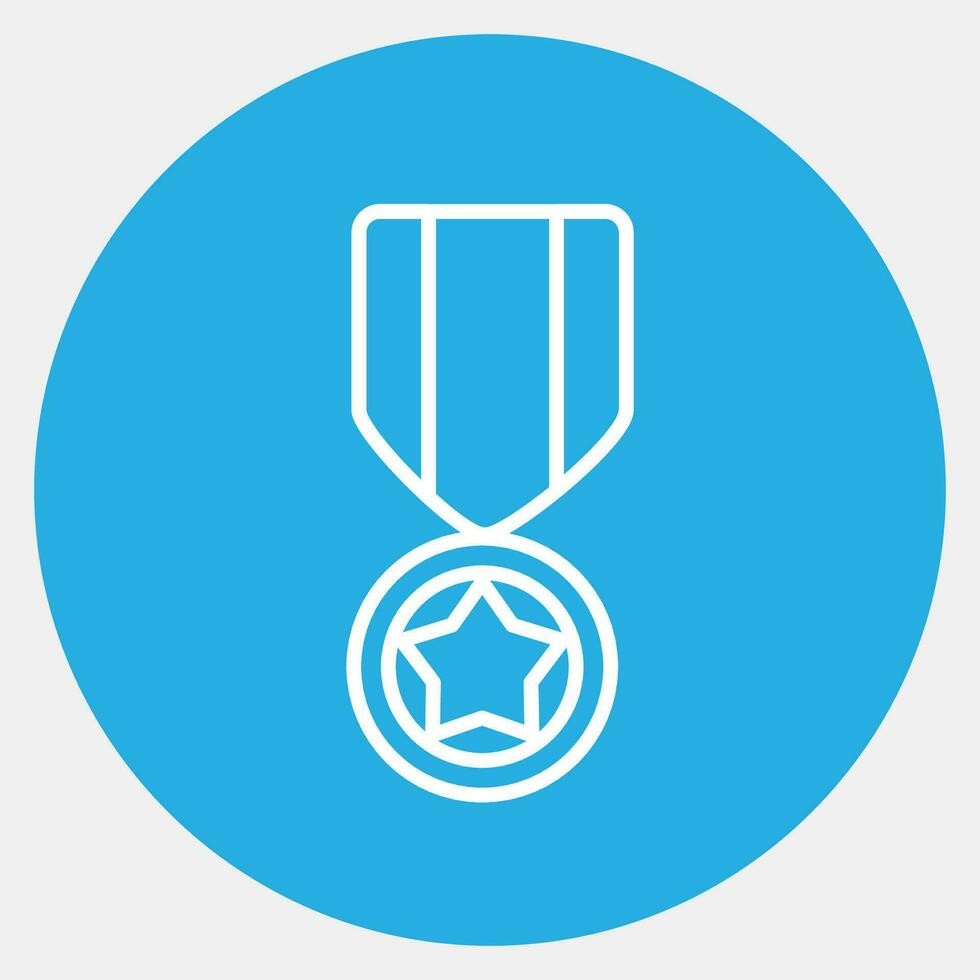 Icon medal. Military elements. Icons in blue round style. Good for prints, posters, logo, infographics, etc. vector