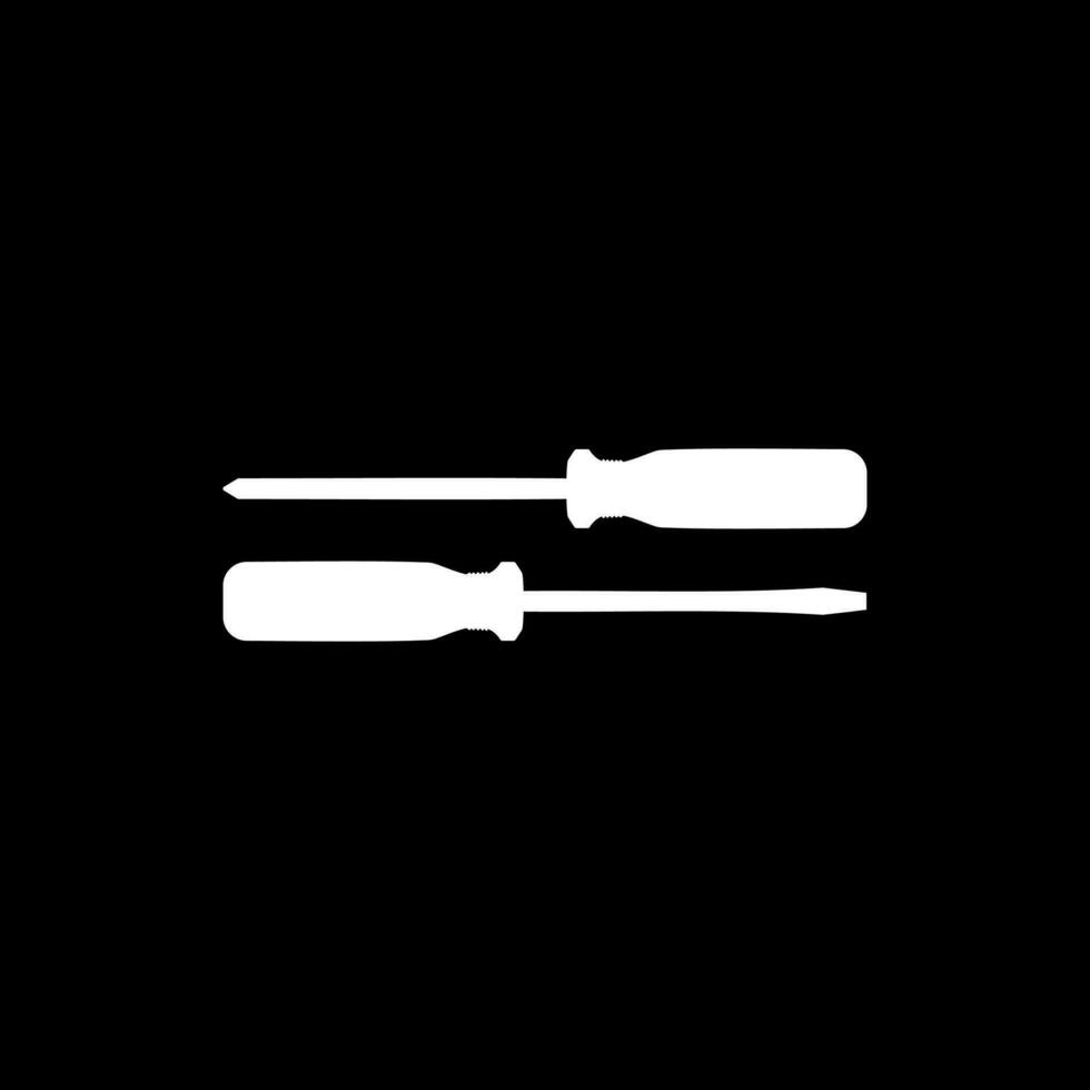 Plus or Positive and Minus or Negative Screwdriver Silhouette, Flat Style, can use for Art Illustration, Logo Gram, Pictogram, Website, Apps, or Graphic Design Element. Vector Illustration
