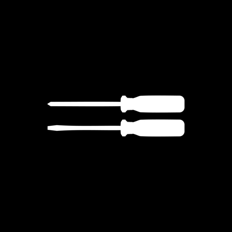 Plus or Positive and Minus or Negative Screwdriver Silhouette, Flat Style, can use for Art Illustration, Logo Gram, Pictogram, Website, Apps, or Graphic Design Element. Vector Illustration