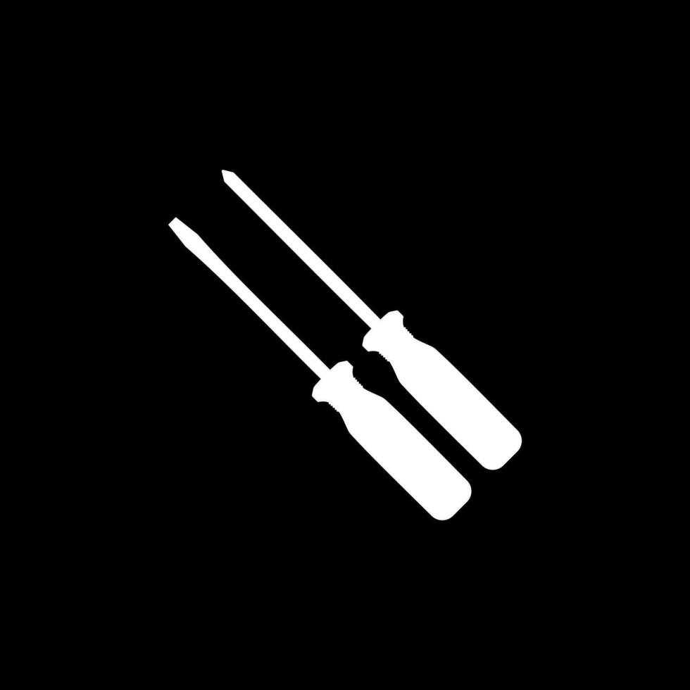 Plus or Positive and Minus or Negative Screwdriver Silhouette, Flat Style, can use for Art Illustration, Logo Gram, Pictogram, Website, Apps, or Graphic Design Element. Vector Illustration