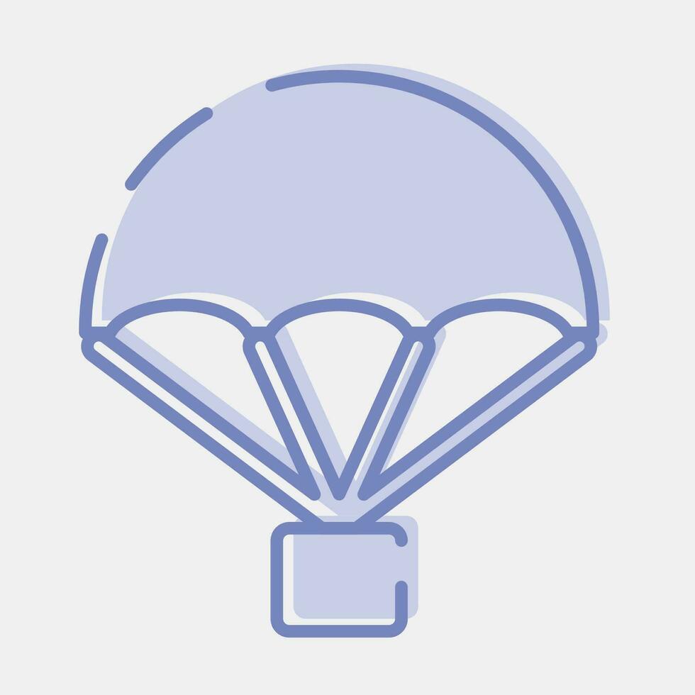 Icon parachute. Military elements. Icons in two tone style. Good for prints, posters, logo, infographics, etc. vector
