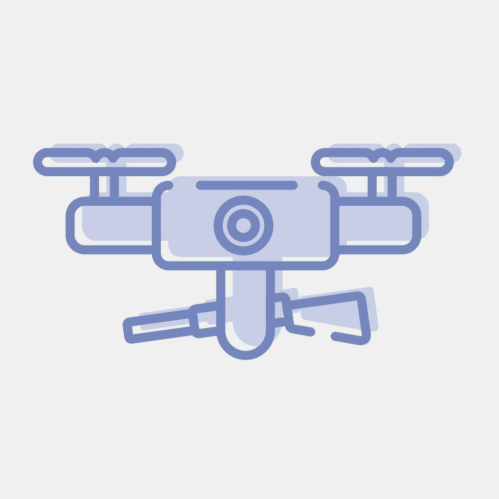 Icon military drone. Military elements. Icons in two tone style. Good for prints, posters, logo, infographics, etc. vector