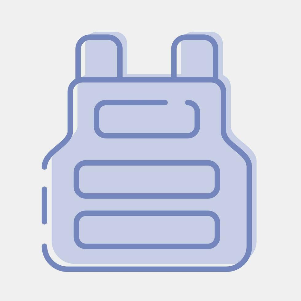 Icon bulletproof vest. Military elements. Icons in two tone style. Good for prints, posters, logo, infographics, etc. vector