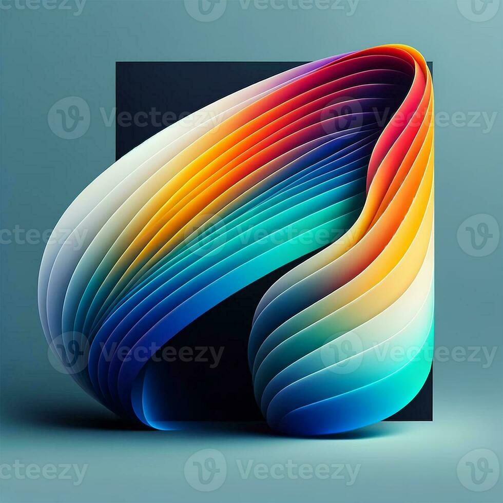 AI generated Modern colorful gradient abstract wave shapes background photo