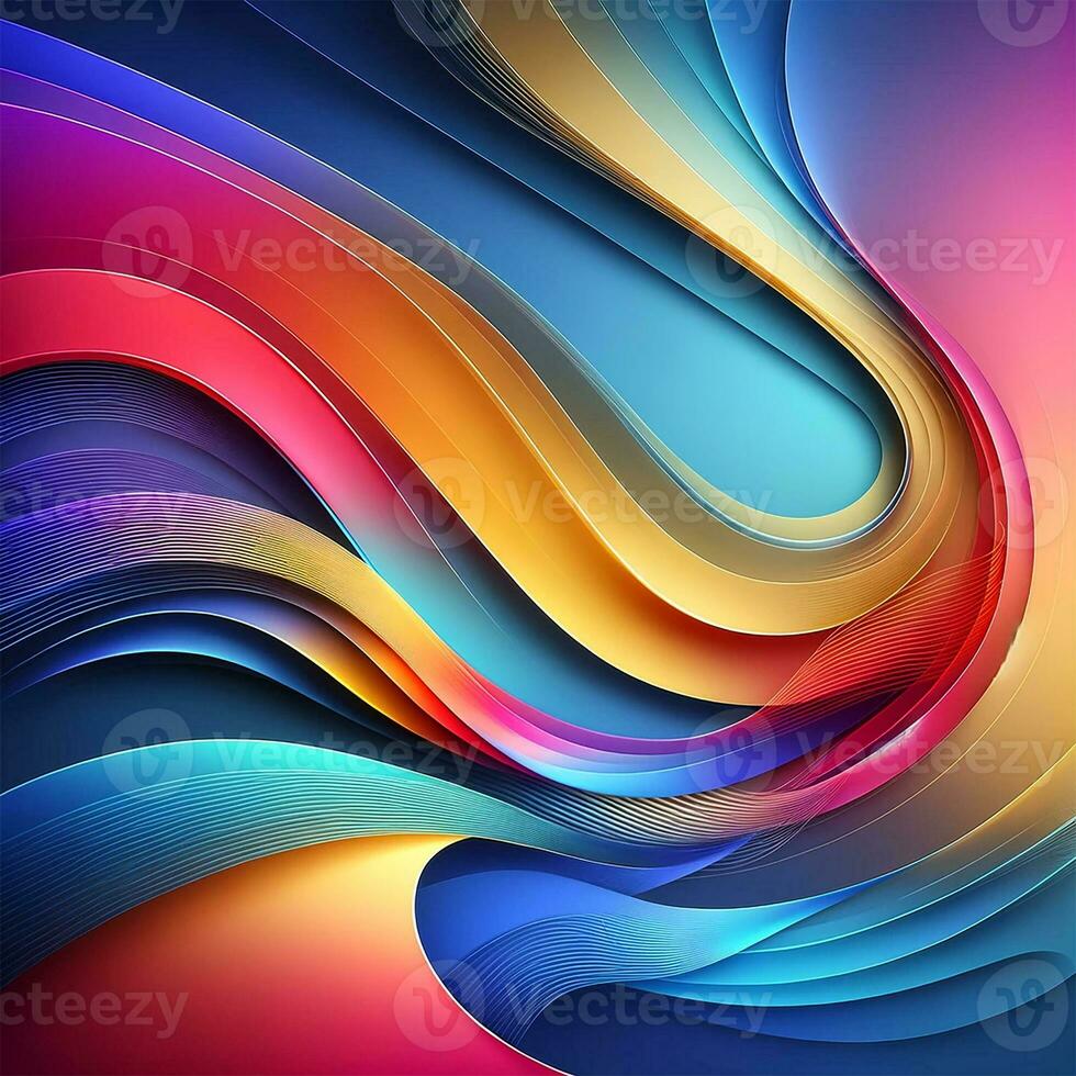 AI generated Modern colorful gradient abstract wave shapes background photo
