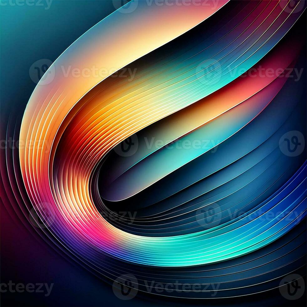 AI generated Modern colorful gradient abstract wave shapes background photo