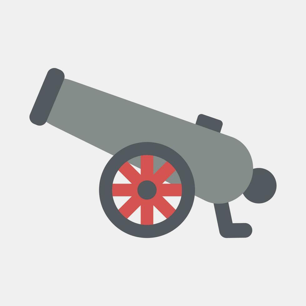 Icon cannon. Military elements. Icons in flat style. Good for prints, posters, logo, infographics, etc. vector