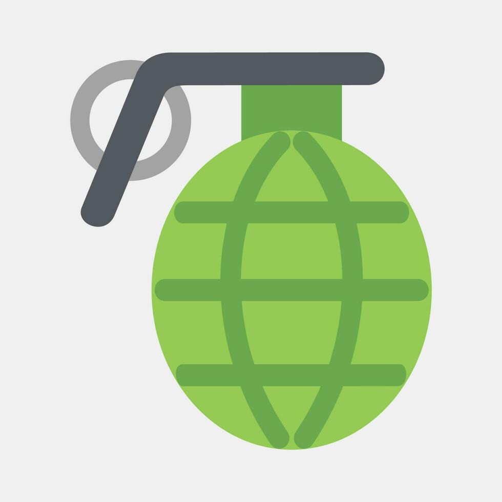 Icon grenade. Military elements. Icons in flat style. Good for prints, posters, logo, infographics, etc. vector