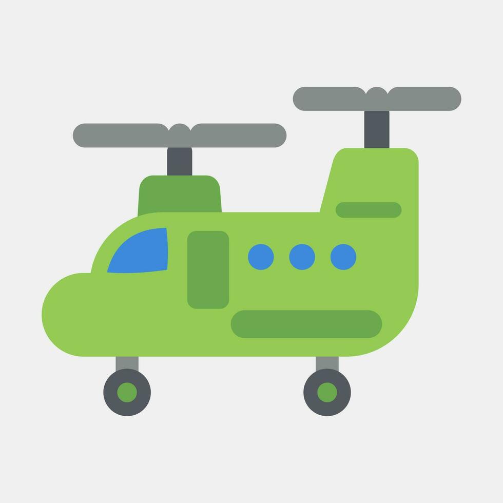 icono militar helicóptero. militar elementos. íconos en plano estilo. bueno para huellas dactilares, carteles, logo, infografía, etc. vector