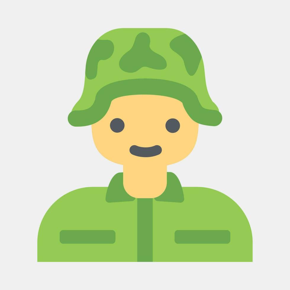 Icon soldier. Military elements. Icons in flat style. Good for prints, posters, logo, infographics, etc. vector