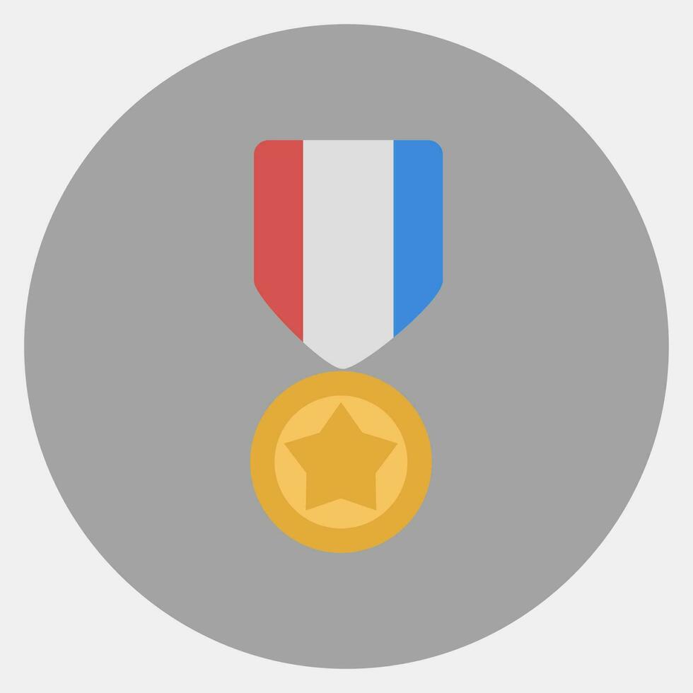 Icon medal. Military elements. Icons in color mate style. Good for prints, posters, logo, infographics, etc. vector