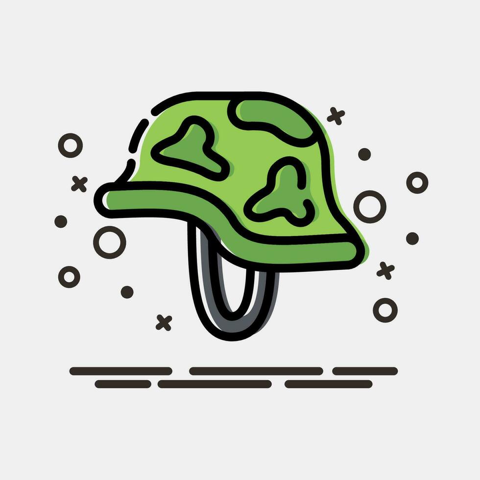 Icon helmet. Military elements. Icons in MBE style. Good for prints, posters, logo, infographics, etc. vector